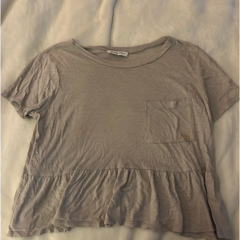 Ruffle crop top with pocket